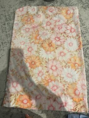 Vintage Cannon Monticello Floral Pillowcase Pink Orange Cottagecore 70s